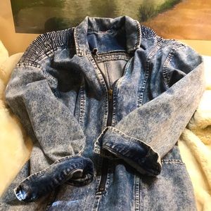 Dallas Stone-Washed Denim Jumpsuit: OOAK 80s Glamour Revived in Style